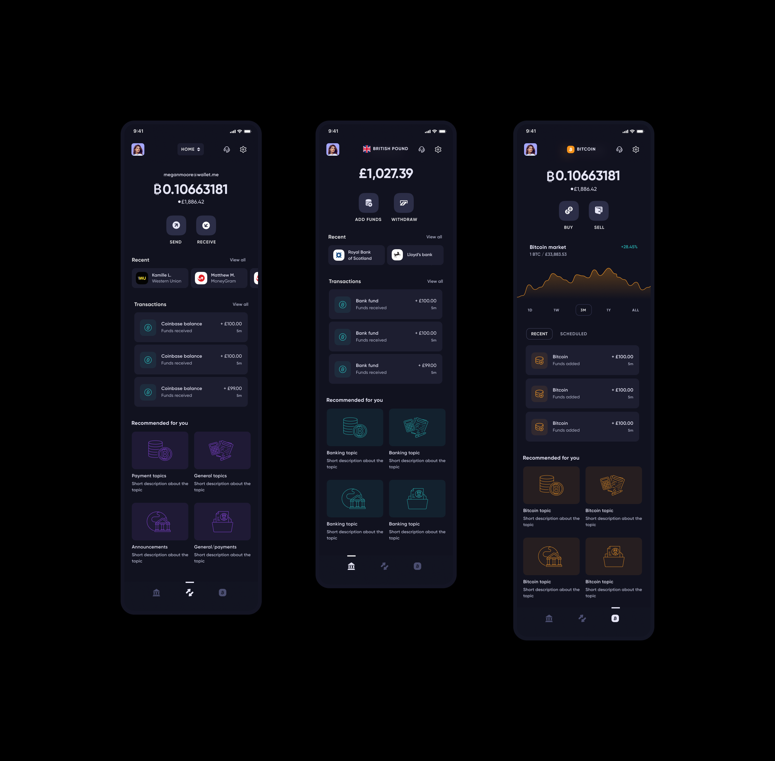 Bottlepay app restructure initial proposal screens