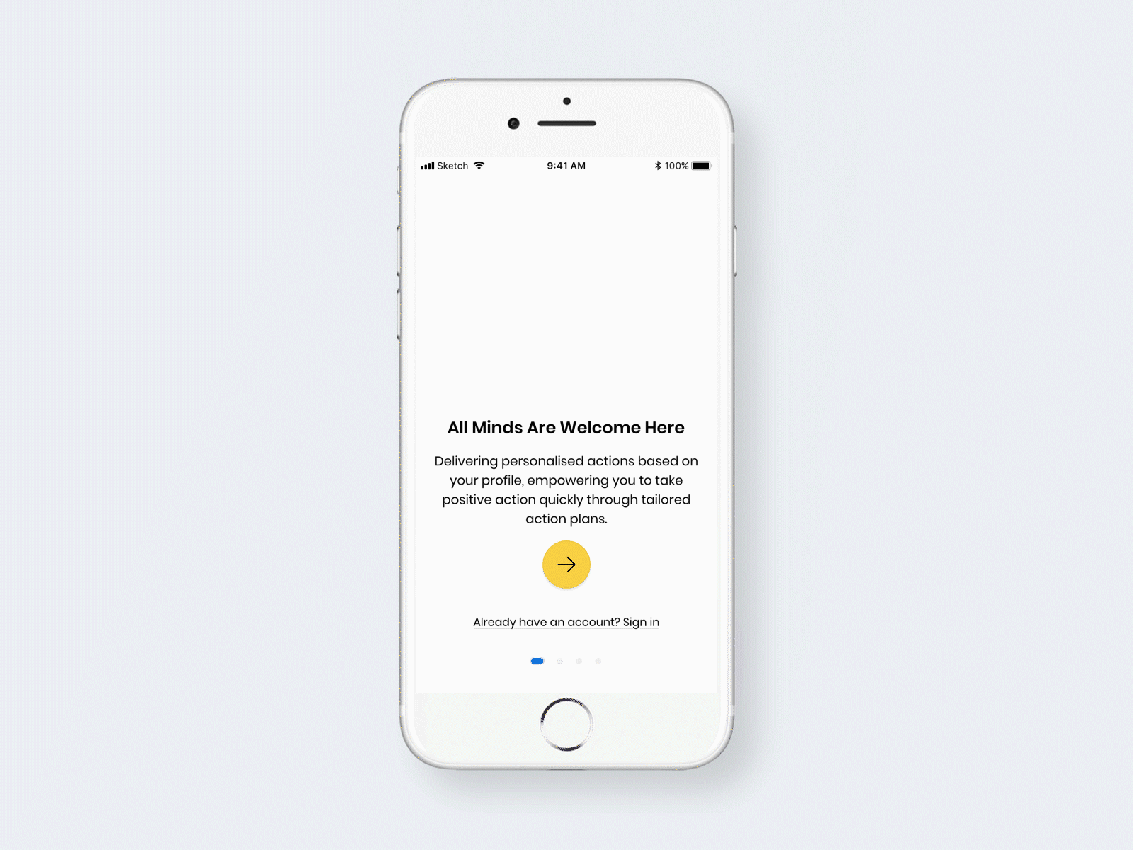 Myndr app onboarding animation sequence